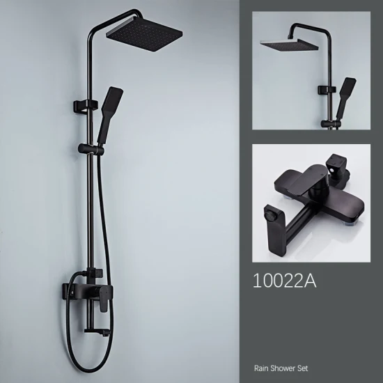 Factory Price Matte Black Shower System Wall Mounted Single Handle Shower Set1