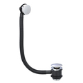 Brushed White Chrome Universal Bathtub Drain Set with Push Pull Stopper1