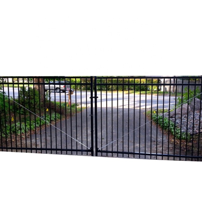 Strong Quality Refined Design Square Tubes Swing Security Gates Systems With Hinge Firm Galvanized Single Door Iron Gate Designs1