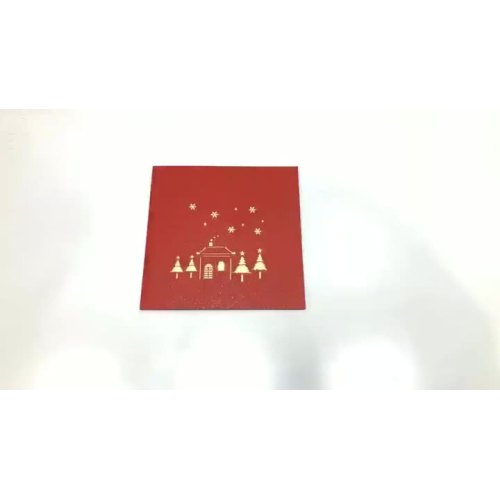 کارت پاپ آپ کریسمس سانتا کابین سه بعدی