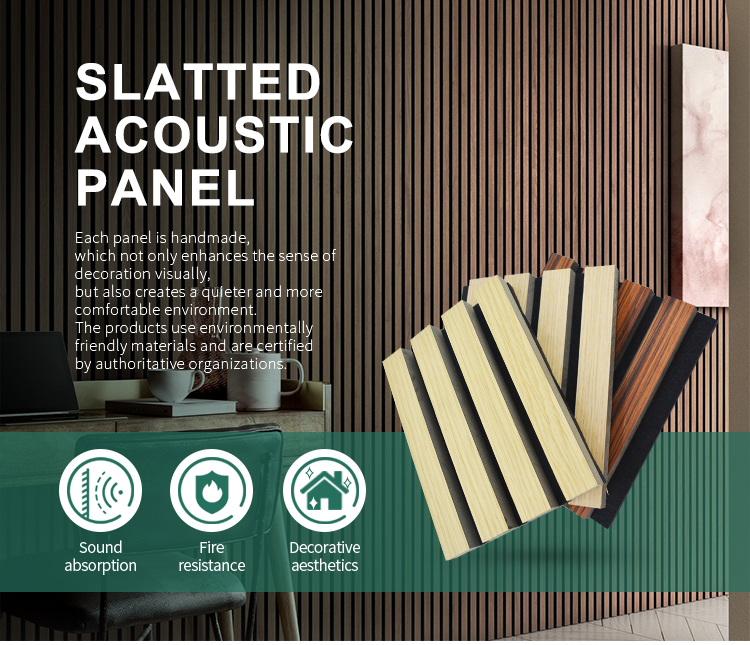 Parede de tiange e teto ripas sonoras laminadas de madeira Veneera Painel acústico para salão de auditório