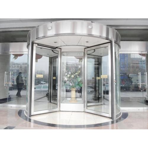 How does the revolving door of the hotel re operate when it is closed?