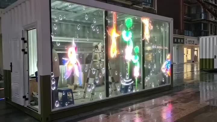 cenário de LED transparente de filme de cristal