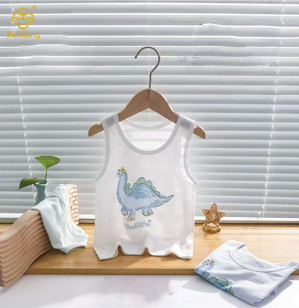 귀엽고 귀여운 만화 동물 프린트 어린이 조끼