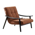 Auxford Minimalist Sofa Chair Full Leather Lounge ผ้าเนื้อแข็งดีไซเนอร์ที่วางแขนเดี่ยวเก้าอี้ที่สะดวกสบาย 1