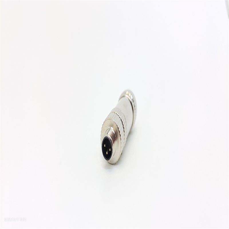 Svlec M8 Conector rotund cu dop rotund cu 3 poli, drept