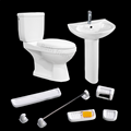 Africa Hot Design Side Water Inlet Flushing Washdown Toilet and Basin Suit Bathroom Accessories Set1