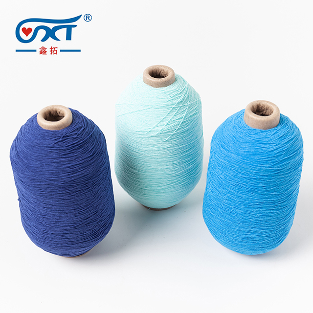 Custom colors 100% Polyester Elastic Covered Rubber Thread Spandex Yarn