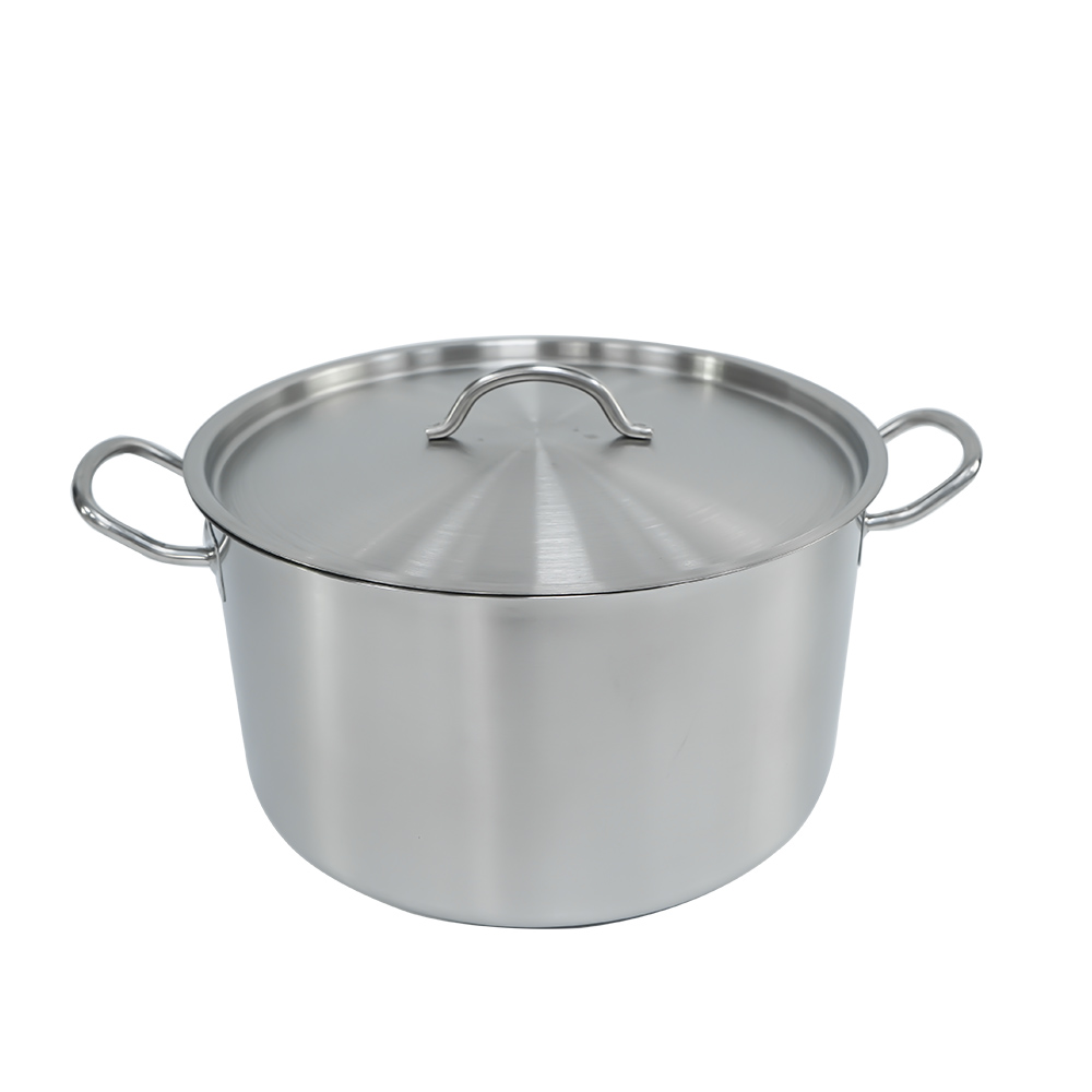 Stainless steel high pot with lid, two handles