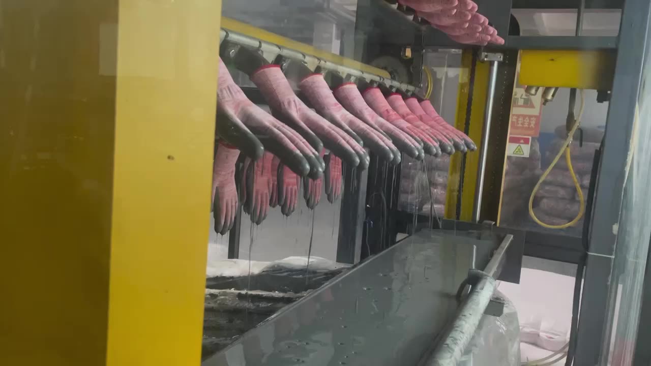 Guantes de seguridad con recubrimiento de goma de jardinería de punto de poliéster al aire libre1