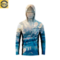 Custom UPF 50 Long Sleeve Fishing Hoodie with Sublimation Printing, Quick Dry, Waterproof, and Sun Protection1