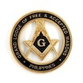 Custom 3-inch Zinc Alloy Masonic Emblem in Gold and Black for Philippine Grand Lodge F&AM - Car Accessory1