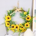 3D Design Simulation: Flower Sunflower Wreath and Ox Horn Pendant for Summer Living Room and Mall Decor1