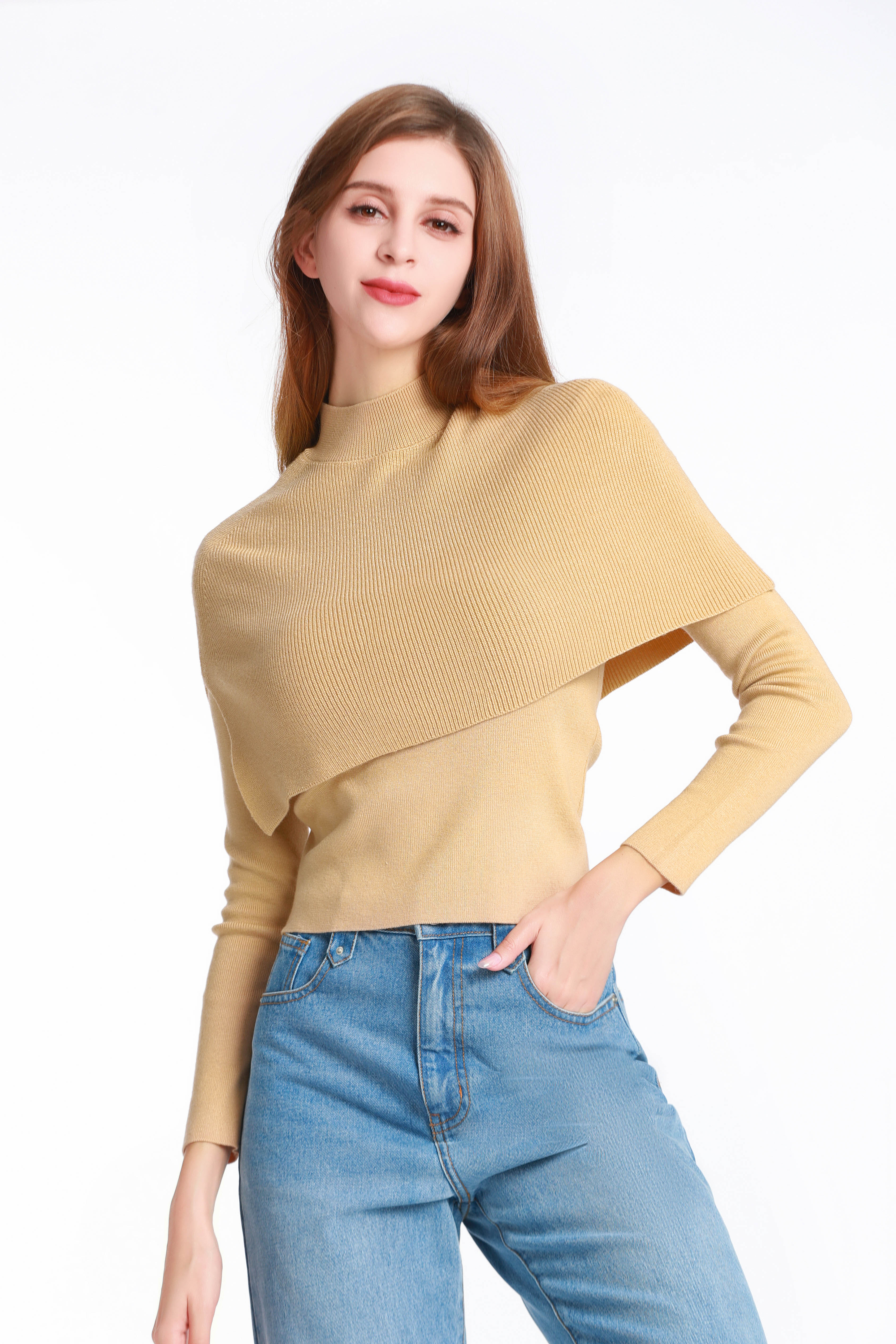 Two-piece Set Stand Collar Long -sleeved Sweater