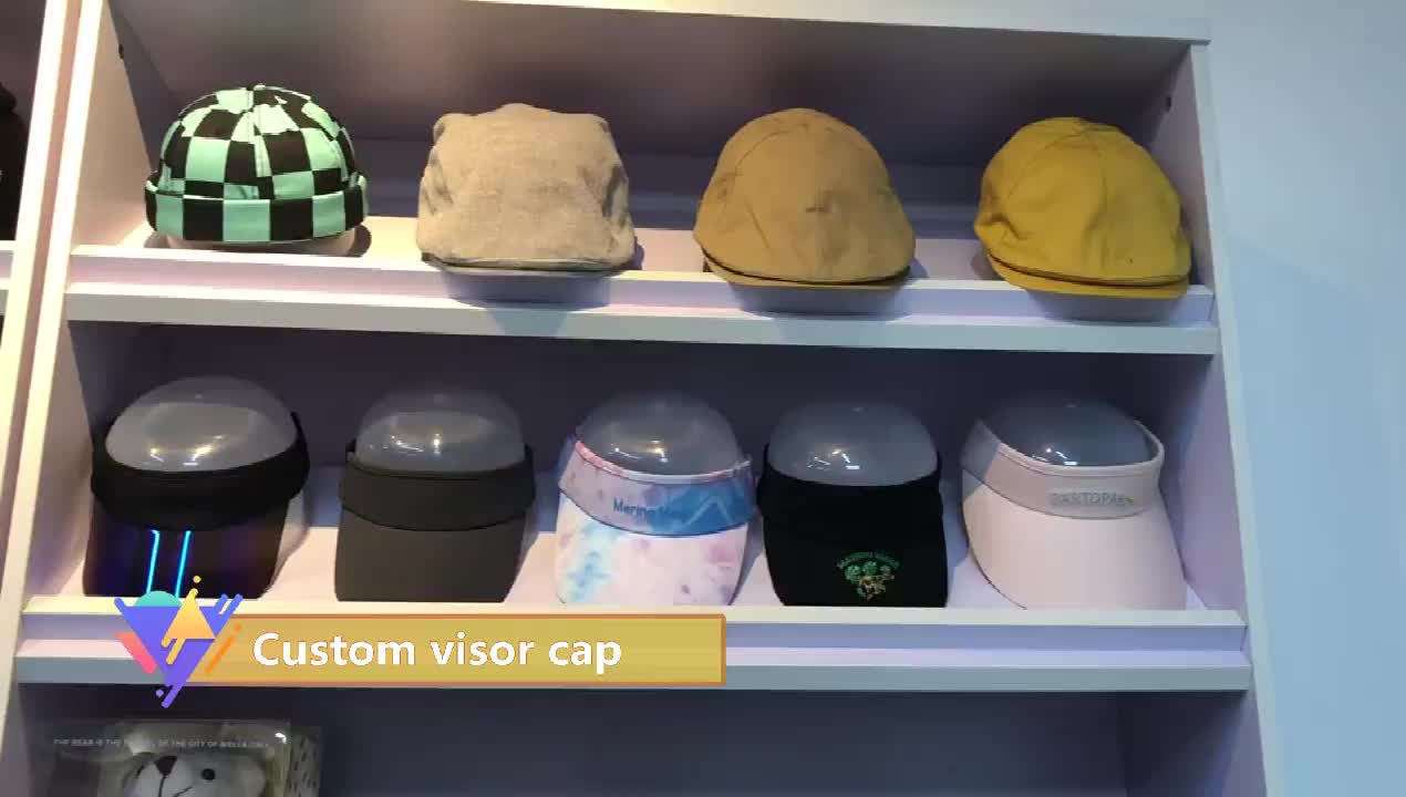 20 anni di esperienza in fabbrica Design personalizzato Black Sun Visor Hat Stampa all&#39;ingrosso Visor Cap1