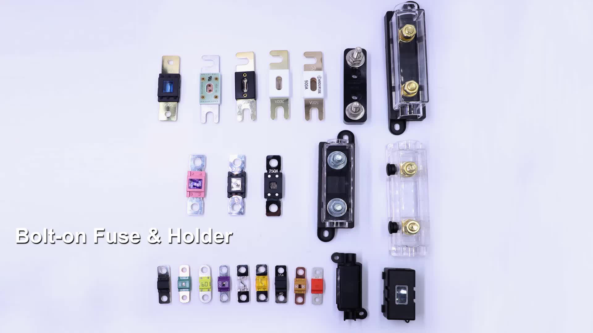 Clear Shell ANL FUSE HOLDER และ 120 แอมป์ 32-125 VDC FUSES สำหรับระบบเสียงและวิดีโอ 1