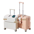 Popular OEM Front Opening Suitcase Large Capacity Expandable Multi-color Trolley Suitcase Durable Carry-on Luggage Suitcase1