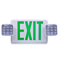 LED Emergency Lighting Exit Sign with Built-in Batteries: Twin Head Combo1