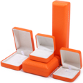 Großhandel Custom Logo Neues Luxus -Schmuckverpackungsbox Armband Armband Lagerbox Halskette Orange Leder Ring Schmuckschachtel1