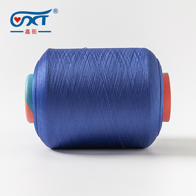 Blue SCY Spandex Covered Polyester Yarn