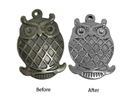 Comparación de efectos de pulido de aleación de titanio