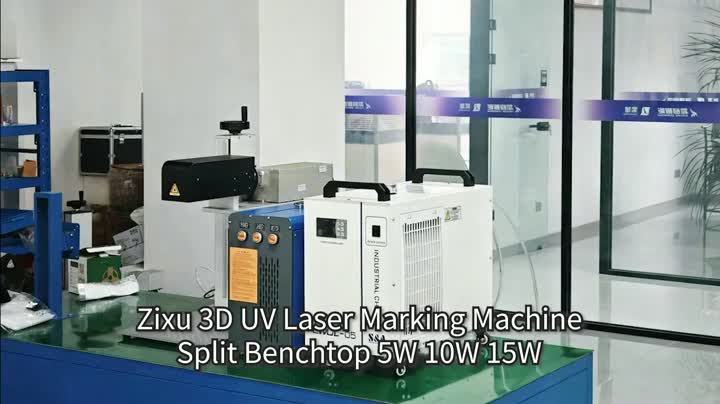 Máquina de marcação a laser UV Zixu Benchtop 3D Galvo com dispositivo giratório