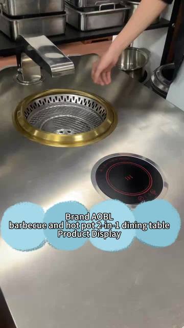 Barbecue and hot pot integrated table