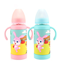 Wholesale 260ml Apple Bear Wide Mouth Borosilicate Anti-Fall Glass Baby Bottle with Handle and Explosion-Proof Design1