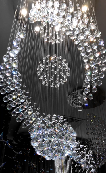 Beads stair chandelier