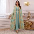 زنان مسلمان عبایا لباس دو تکه عرب دوبی عبای چاپی مد لباس عبایی بلند خاور میانه جلابیا NewStyle1