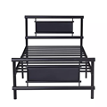 Wholesale Modern Design Home Furniture: Single Iron Bed Base with PU Foam Headboard1
