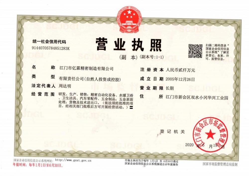 Certificate of incorporation