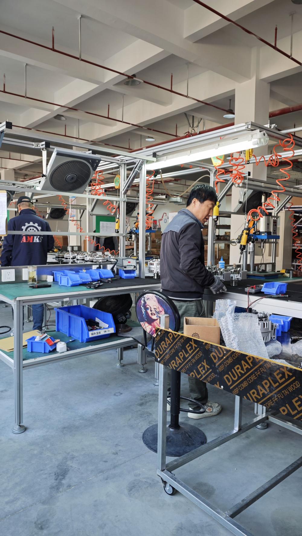 Workshop Floor: Workers Assembling Auto Electrical Parts