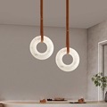 Copper and Marble Bedside Chandelier for Restaurants1