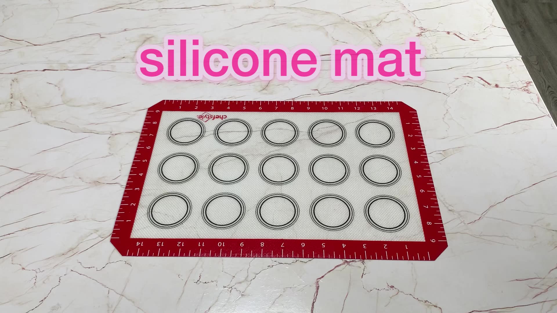 HOZ Set of 3 Silicone Macaron Baking Mat Heat-proof - Set of 3 Half Sheet Non Stick Silicon Liner for Bake Pans & Rolling1