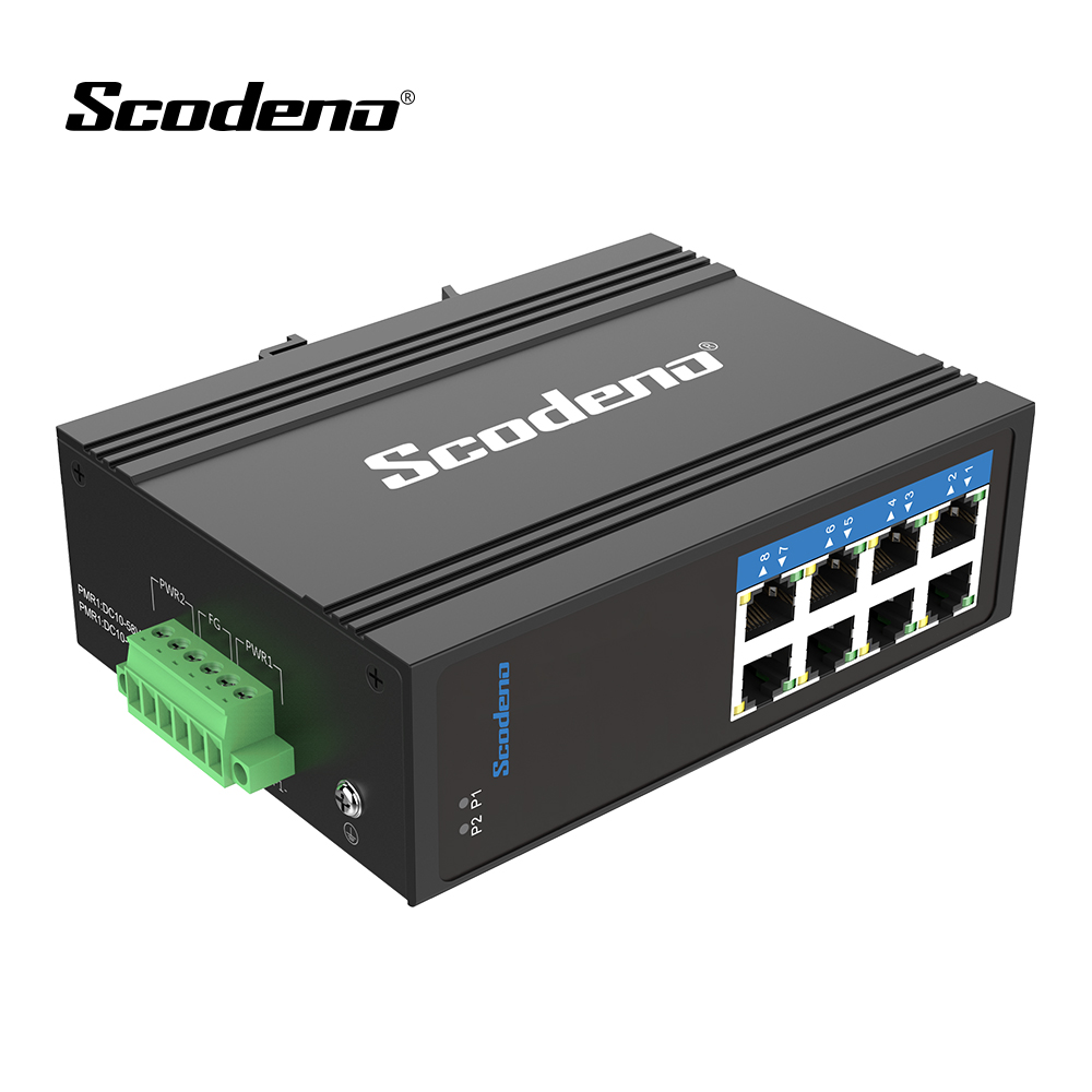 HOT IP40 Din-rail 100Mbps Industrial 8 Ports PoE Ethernet Switch For IP Camera