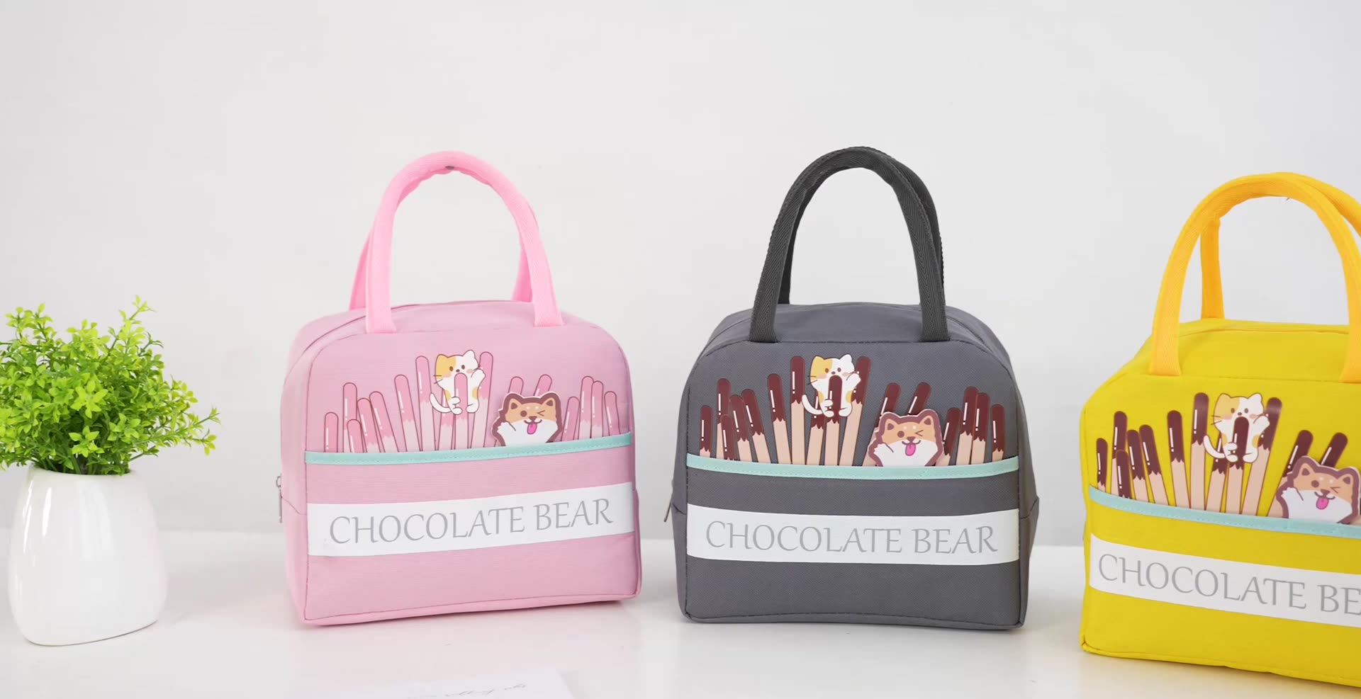 Custom Logo Reusable Insulated Fitness Lunch Picnic Bag New Fashion Cute Cartoon School Kids Food Delivery Cooler Bag Portable1