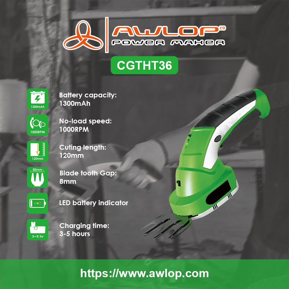 Cordless Dual Purpose Scissor Grass Hedge Trimmer