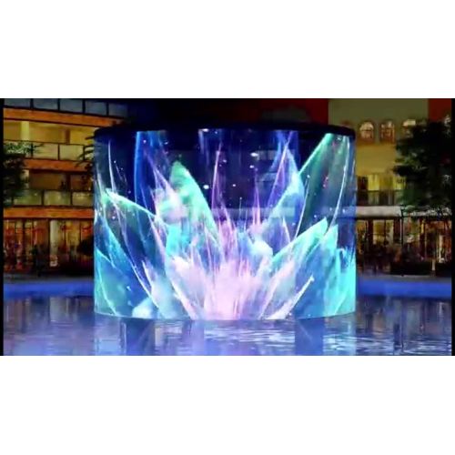 Flower shaped water curtain projection