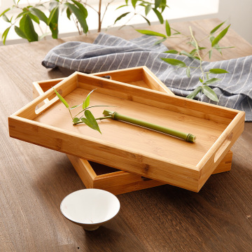Natural Bamboo Wooden Tea Serving Tray for Home Restaurant Hotel Use