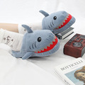 One Size Fits All Adult Winter Home Casual Warm Shark Pattern Fuzzy Fur Plush Slippers1