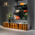Modern Gold Stainless Steel TV Stand for Luxury Villas and Hotels1