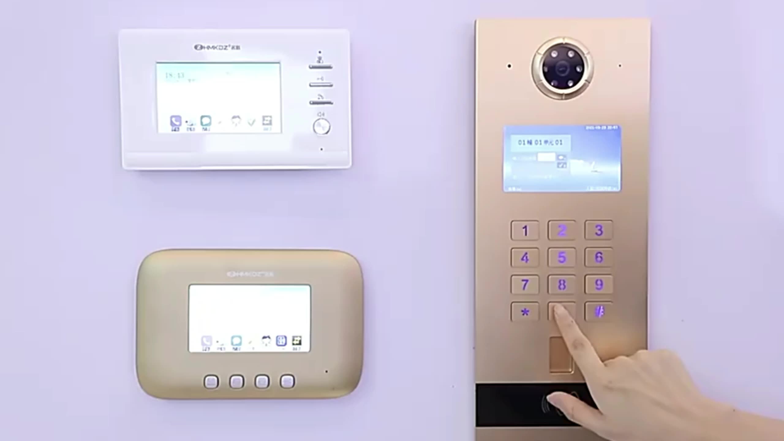 Система управления Smart Access Intercom Дверной звонок 720p камера с сетевым кабельным видео -вызовом Visual Apartment Doorbell1