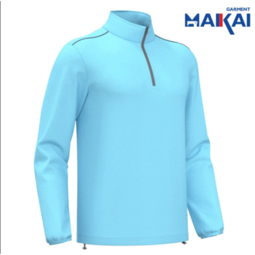 Athletic Men's Half-Chest Zipper Long Sleeve Top