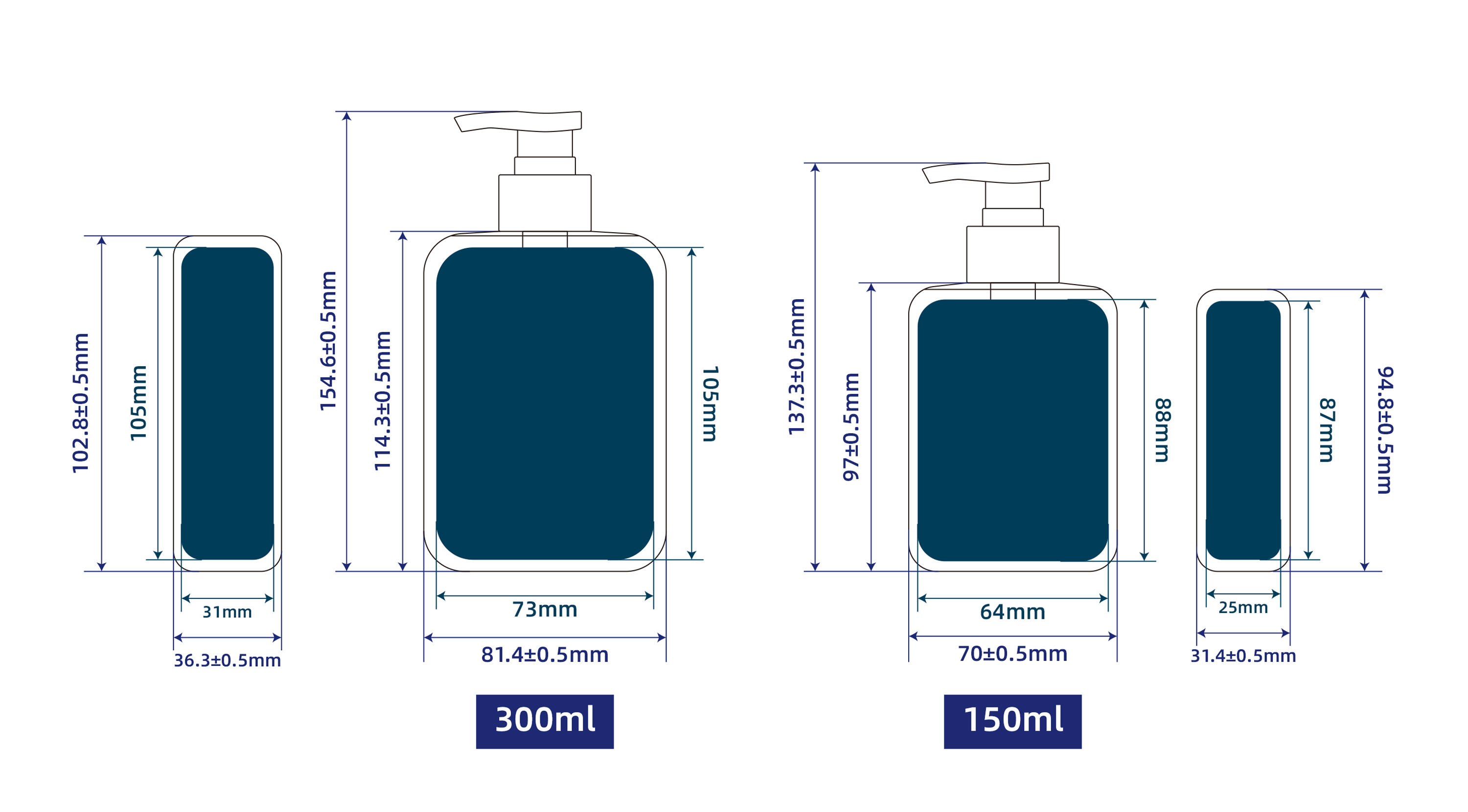 Hdpe bottles with lotion pump