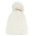 Wholesale Custom Knitted Beanie with Warm Fleece Lining and Faux Fur Pom Pom Winter Hat1