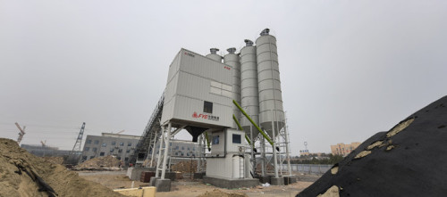 FYG HZS180 mixing plants support the construction of the local road building and concrete market