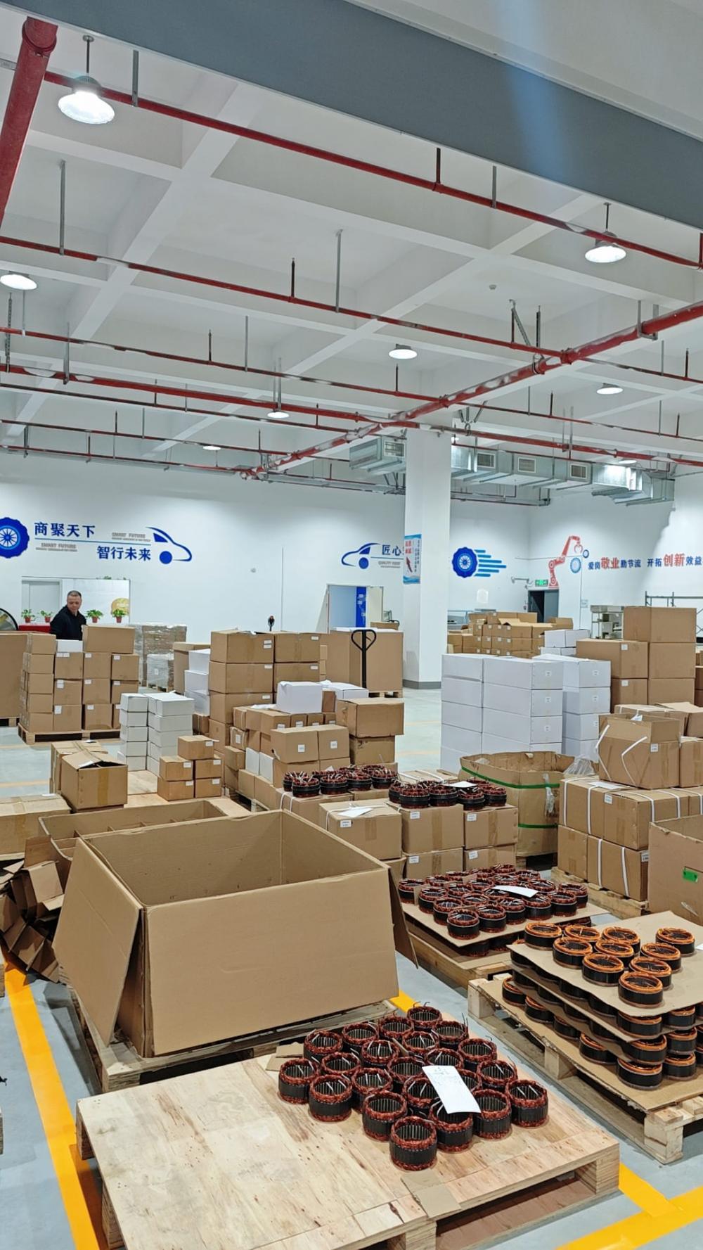 Bulk Inventory of Auto Electrical Parts in the Warehouse