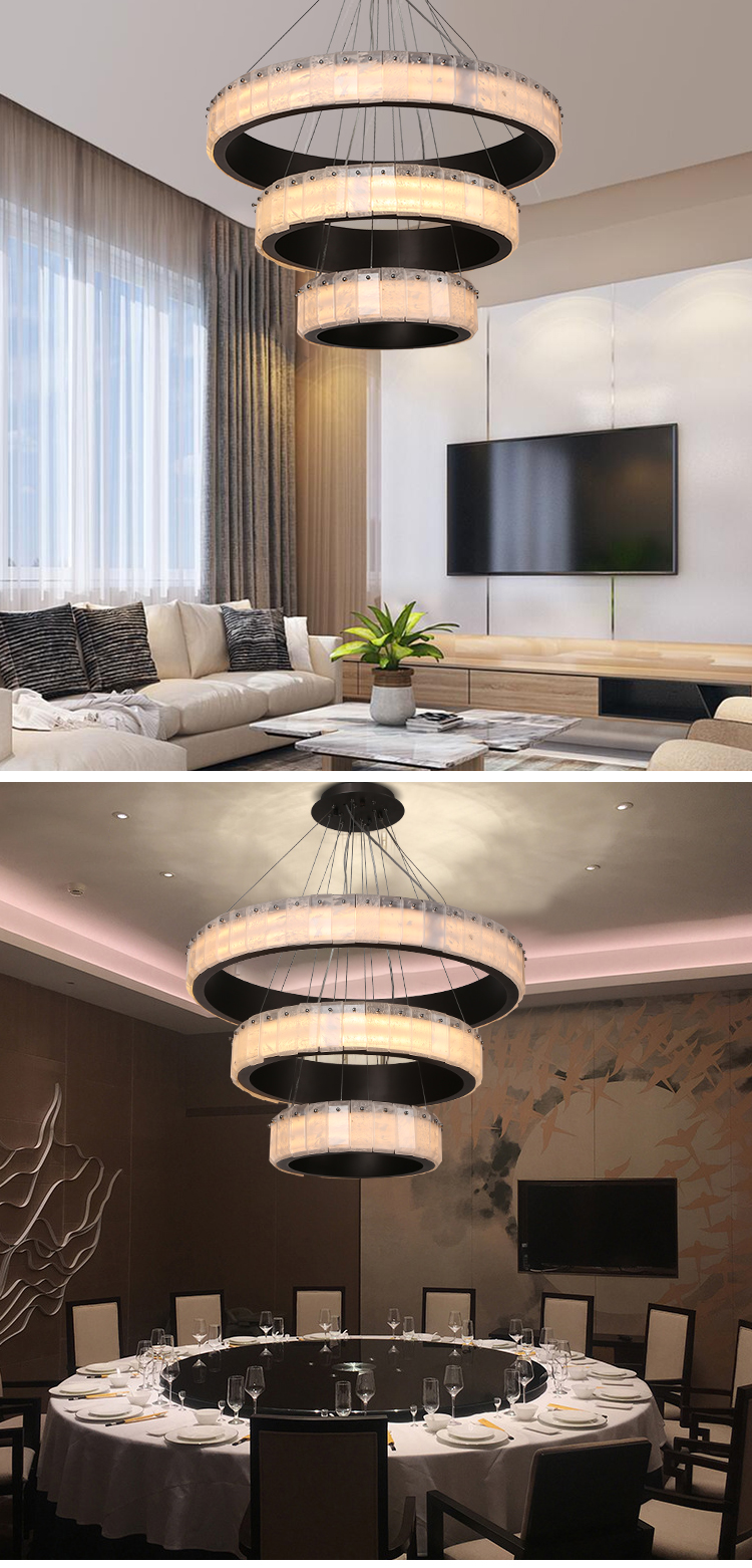 G-Lights Diseño creativo Sala de estar interior Hotel Lámpara colgante de araña de cristal redonda LED