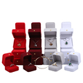 Hanhong Großhandel kundenspezifische Feste Farbe Luxus Samt Schmuck Verpackung Box Halskette Armband Ohrringe Ring Schmuck Box1